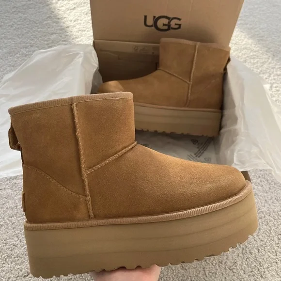UGG | Shoes | Ugg Classic Mini Platform Boots Shoes Chestnut Nib Size 9 |  Poshmark